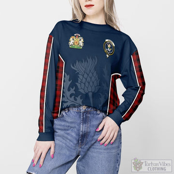 Murray of Ochtertyre Tartan Sweatshirt with Family Crest and Scottish Thistle Vibes Sport Style