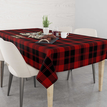 Murray of Ochtertyre Tartan Tablecloth with Clan Crest and the Golden Sword of Courageous Legacy