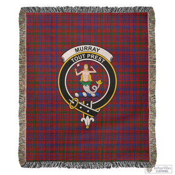 Murray of Tullibardine Tartan Woven Blanket with Family Crest