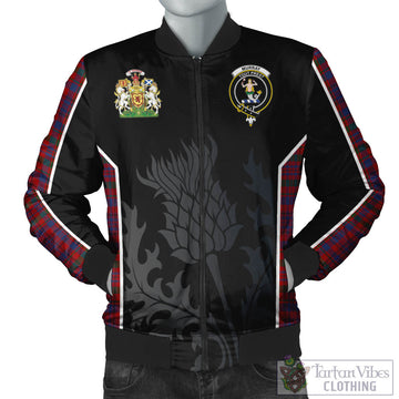 Murray of Tullibardine Tartan Bomber Jacket with Family Crest and Scottish Thistle Vibes Sport Style