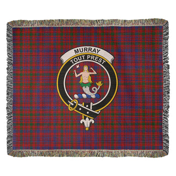 Murray of Tullibardine Tartan Woven Blanket with Family Crest