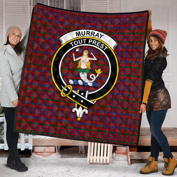 Murray of Tullibardine Tartan Quilt with Family Crest