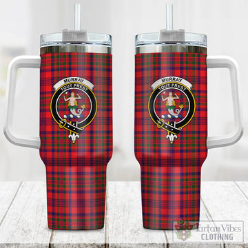 Murray of Tulloch Modern Tartan and Family Crest Tumbler with Handle