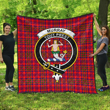 Murray of Tulloch Modern Tartan Quilt with Family Crest