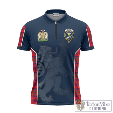 Murray of Tulloch Modern Tartan Zipper Polo Shirt with Family Crest and Lion Rampant Vibes Sport Style