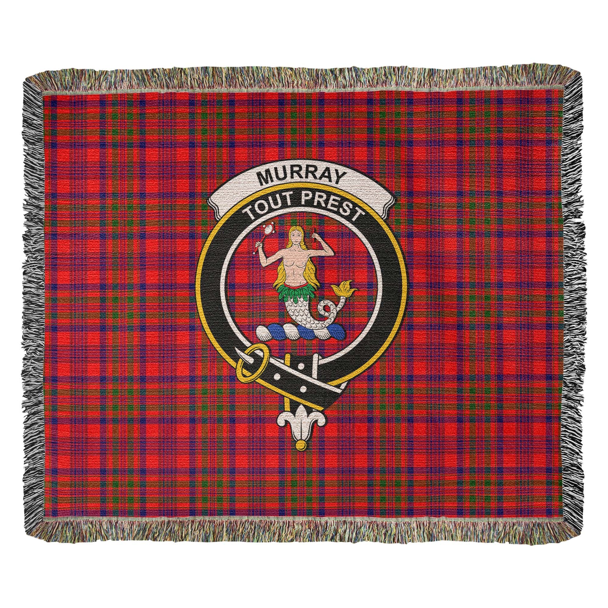 Tartan Vibes Clothing Murray of Tulloch Modern Tartan Woven Blanket with Family Crest