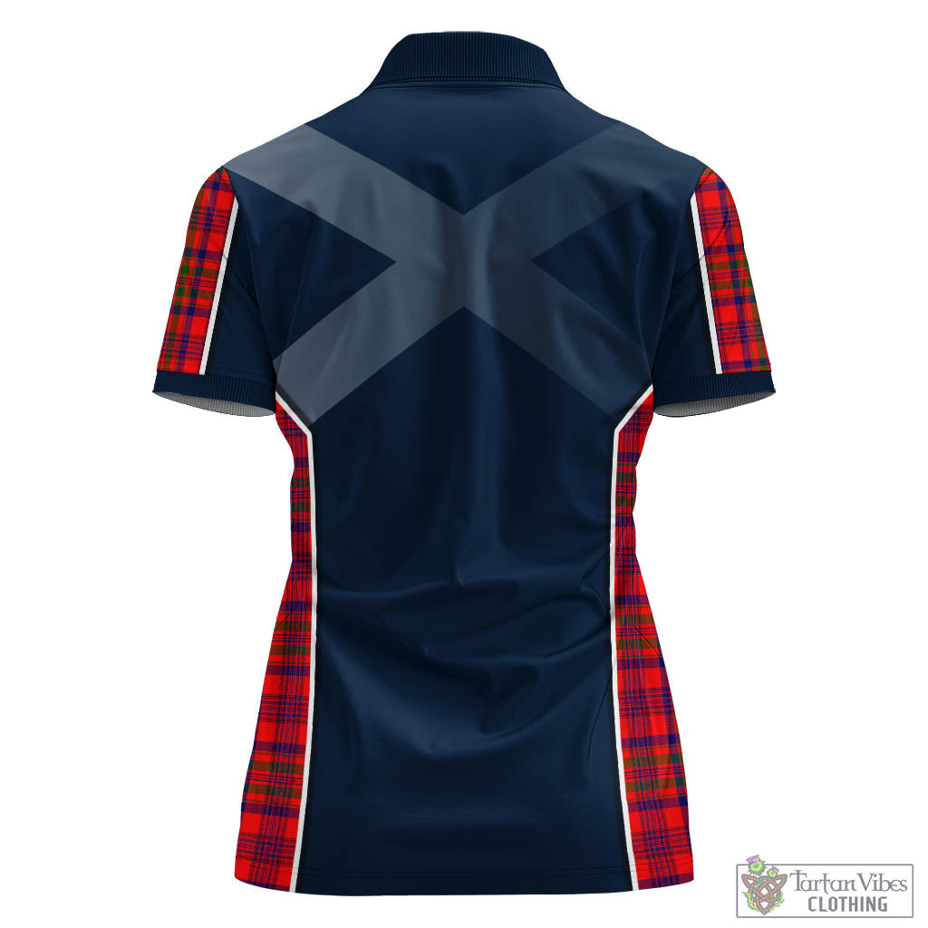 Tartan Vibes Clothing Murray of Tulloch Modern Tartan Women's Polo Shirt with Family Crest and Lion Rampant Vibes Sport Style