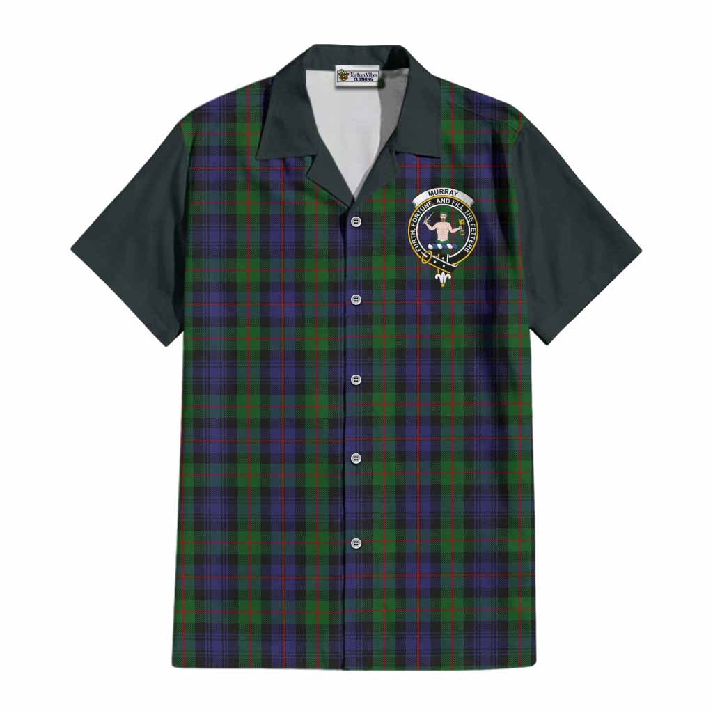 Murray Tartan Accent Cotton Hawaiian Shirt with Family Crest