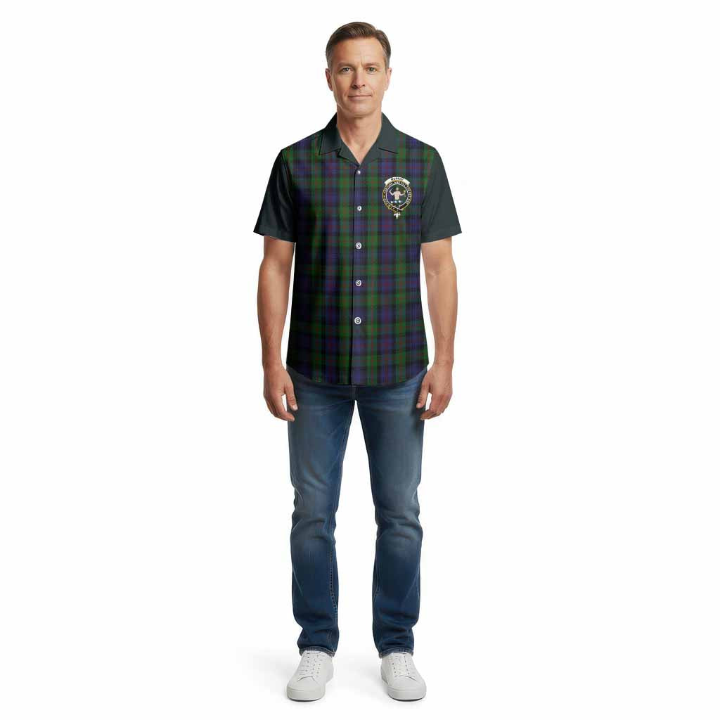 Murray Tartan Accent Cotton Hawaiian Shirt with Family Crest