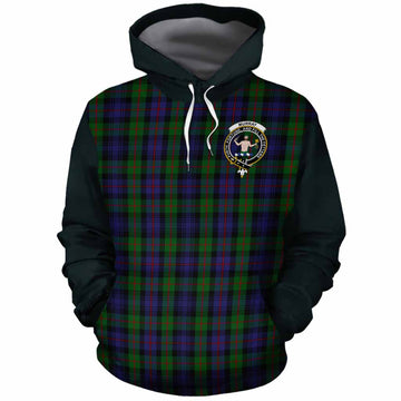 Murray Tartan Accent Cotton Hoodie with Family Crest