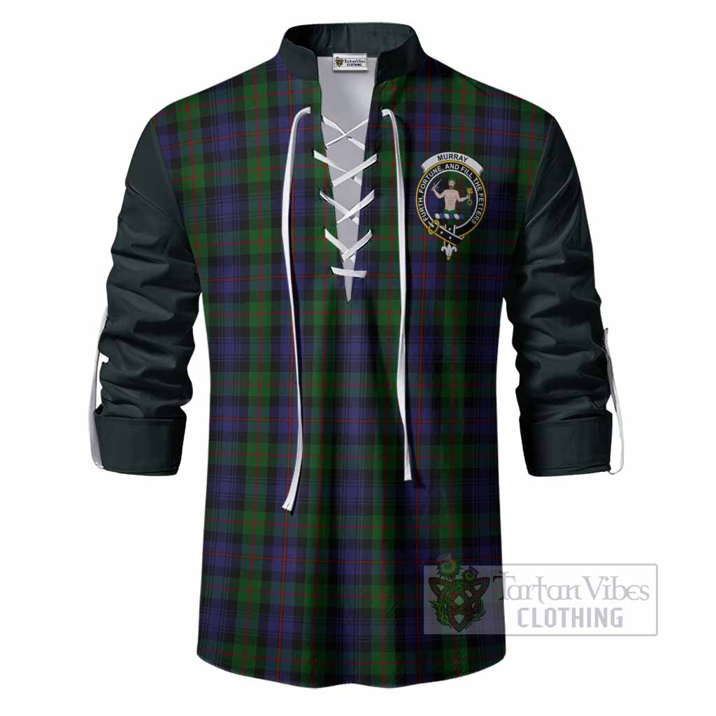 Murray Tartan Accent Ghillie Shirt with Family Crest