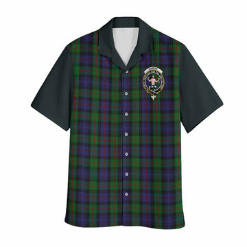 Murray Tartan Accent Hawaiian Shirt with Family Crest