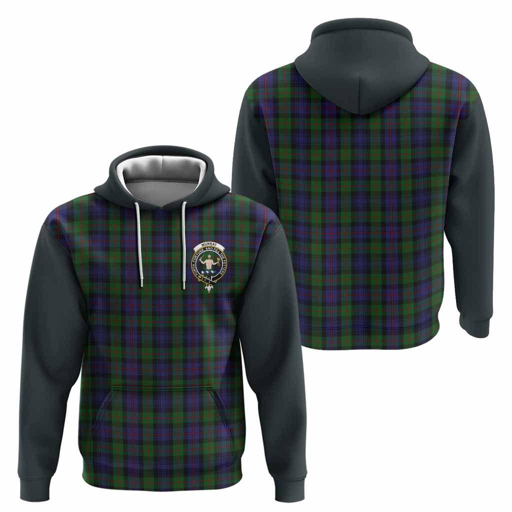 Murray Tartan Accent Hoodie with Family Crest