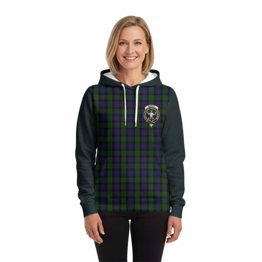 Murray Tartan Accent Hoodie with Family Crest