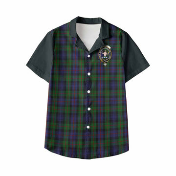 Murray Tartan Accent Kid Hawaiian Shirt with Family Crest