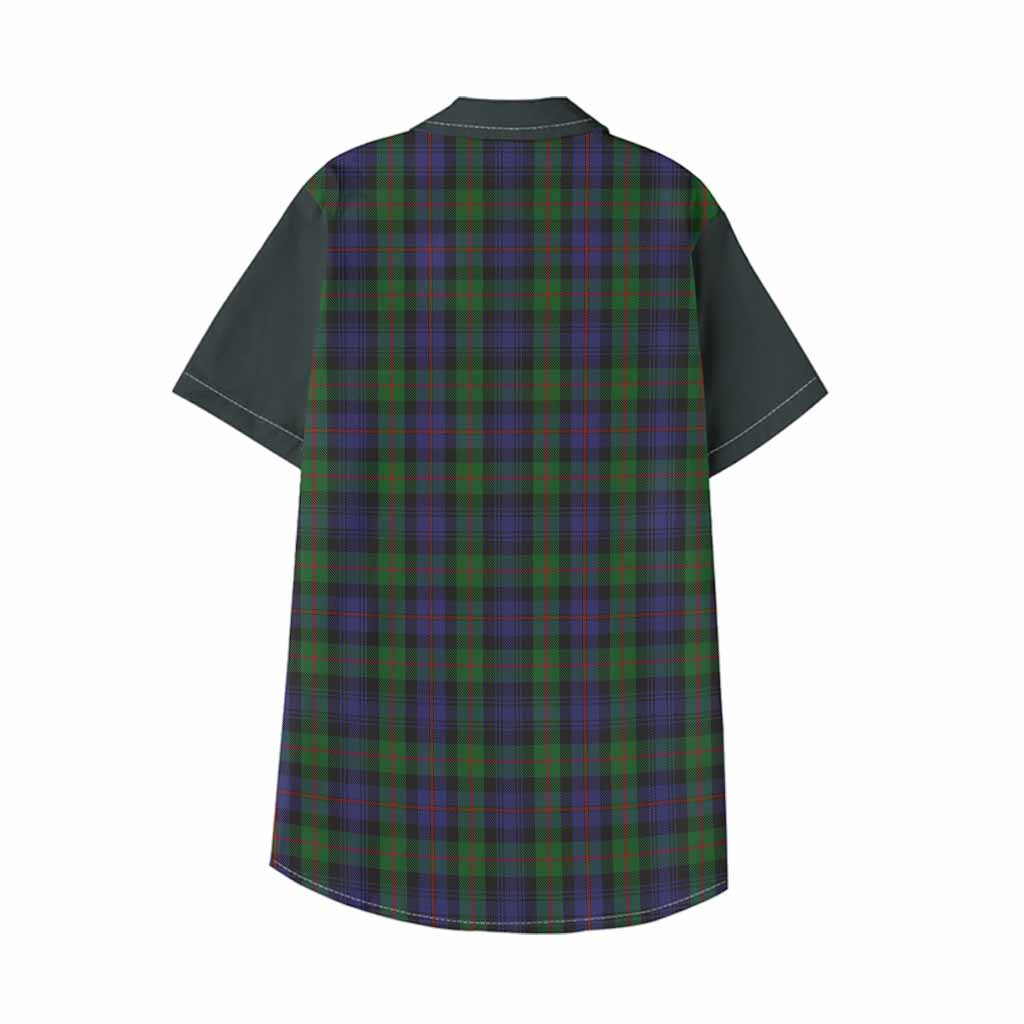 Murray Tartan Accent Kid Hawaiian Shirt with Family Crest