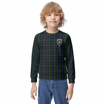 Murray Tartan Accent Kid Knitted Sweatshirt with Family Crest