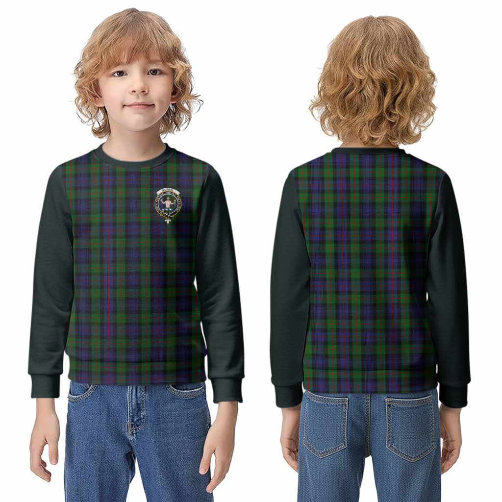 Murray Tartan Accent Kid Knitted Sweatshirt with Family Crest