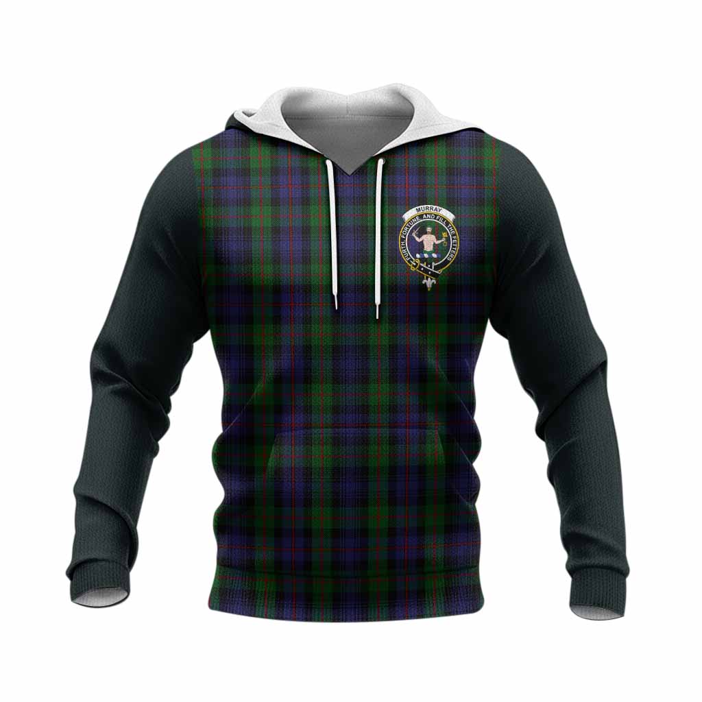 Murray Tartan Accent Knitted Hoodie with Family Crest