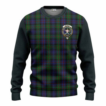Murray Tartan Accent Knitted Sweater with Family Crest