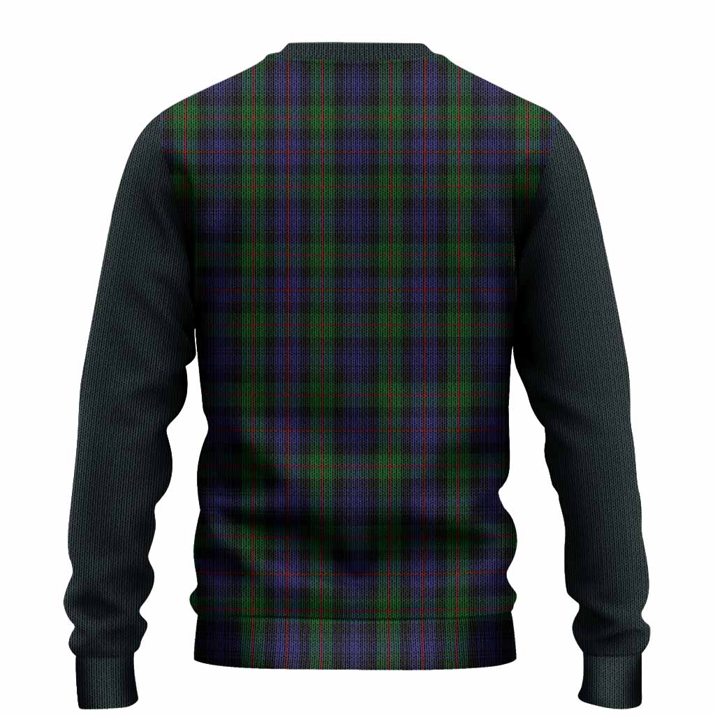 Murray Tartan Accent Knitted Sweater with Family Crest