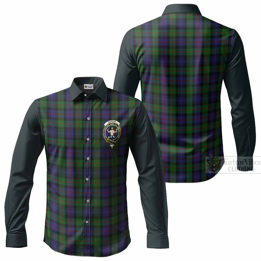 Murray Tartan Accent Long Sleeve Button Shirts with Family Crest