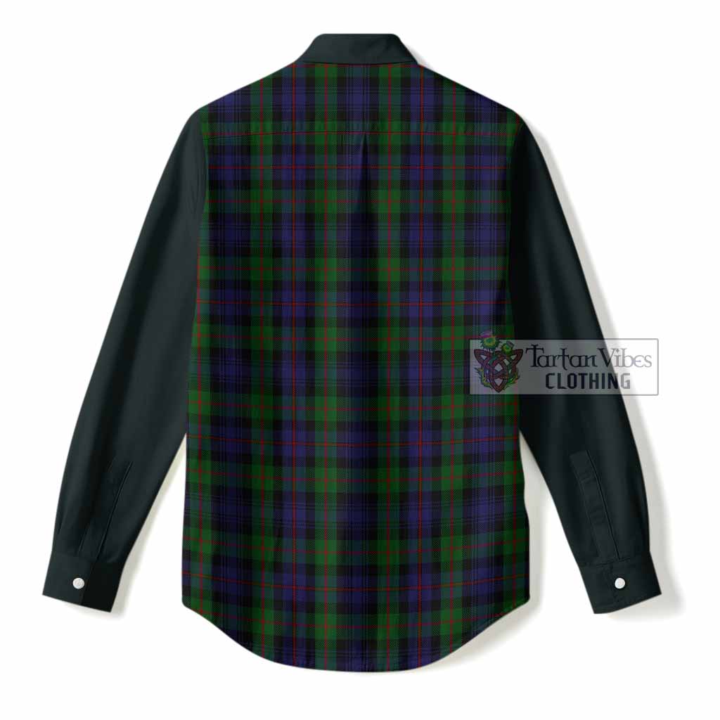 Murray Tartan Accent Women Casual Shirt with Family Crest