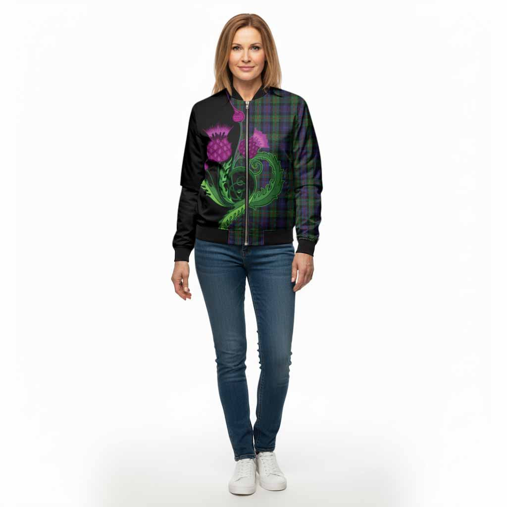 Murray Tartan Bomber Jacket Traditional Scottish Thistle