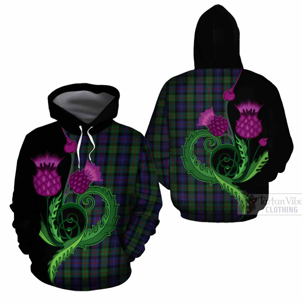 Murray Tartan Cotton Hoodie Traditional Scottish Thistle
