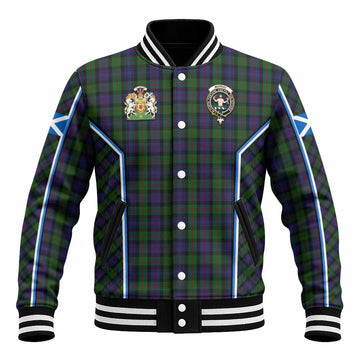 Murray Tartan Crest Baseball Jacket Scotland Coat of Arm Flag Style