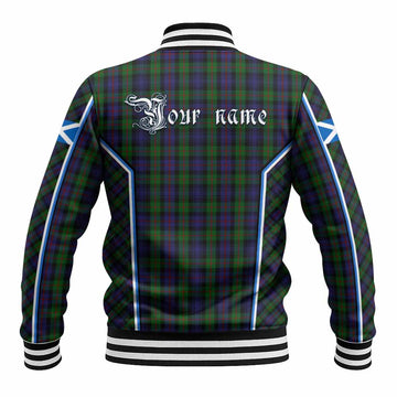Murray Tartan Crest Baseball Jacket Scotland Coat of Arm Flag Style