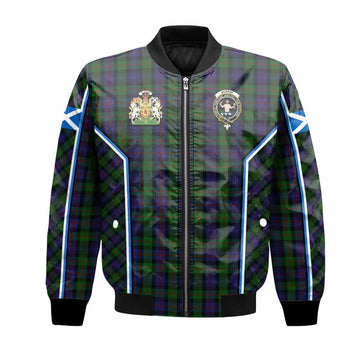 Murray Tartan Crest Bomber Jacket Scotland Coat of Arm Flag Style
