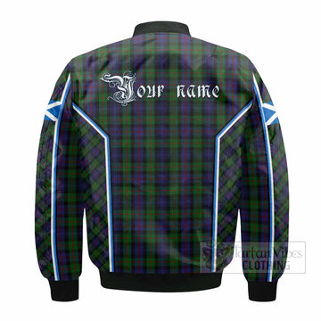 Murray Tartan Crest Bomber Jacket Scotland Coat of Arm Flag Style