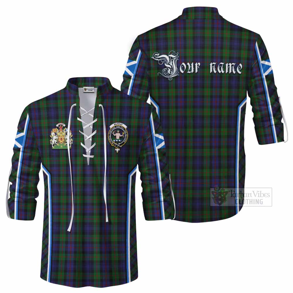 Murray Tartan Crest Ghillie Kilt Shirt Scotland Coat of Arm Flag Style - Tartan Vibes Clothing