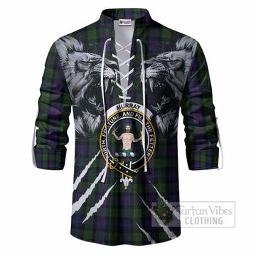 Murray Tartan Crest Ghillie Shirt Ferocious Lion Style