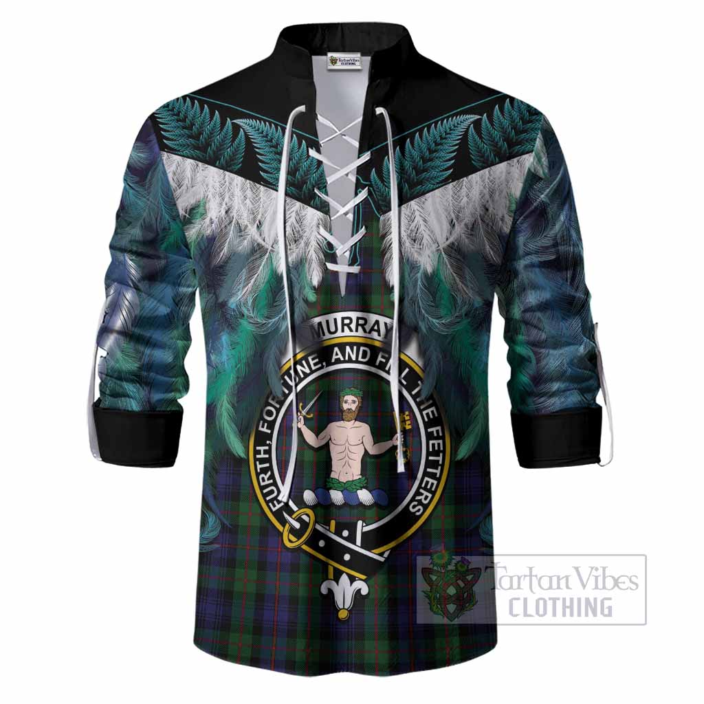 Murray Tartan Crest Ghillie Shirt New Zealand Maori Korowai Cloak