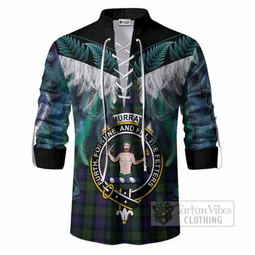 Murray Tartan Crest Ghillie Shirt New Zealand Maori Korowai Cloak
