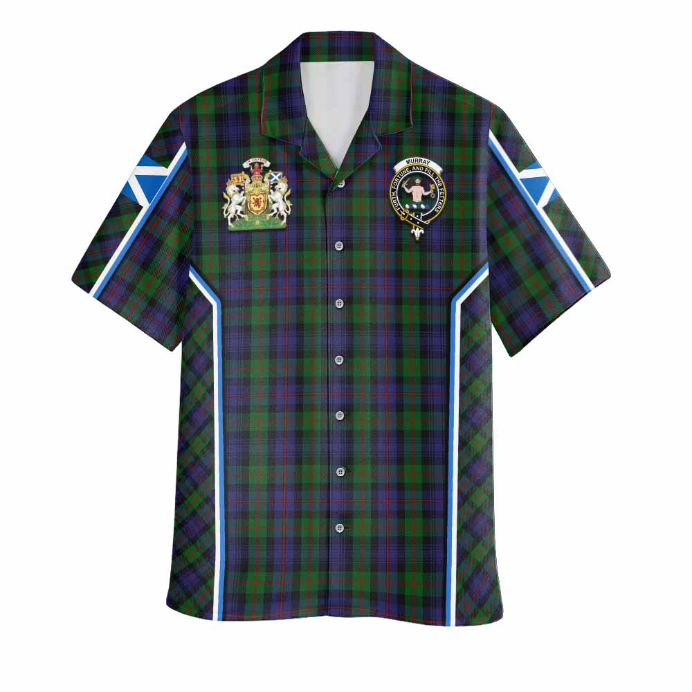 Murray Tartan Crest Hawaiian Shirt Scotland Coat of Arm Flag Style - Tartan Vibes Clothing