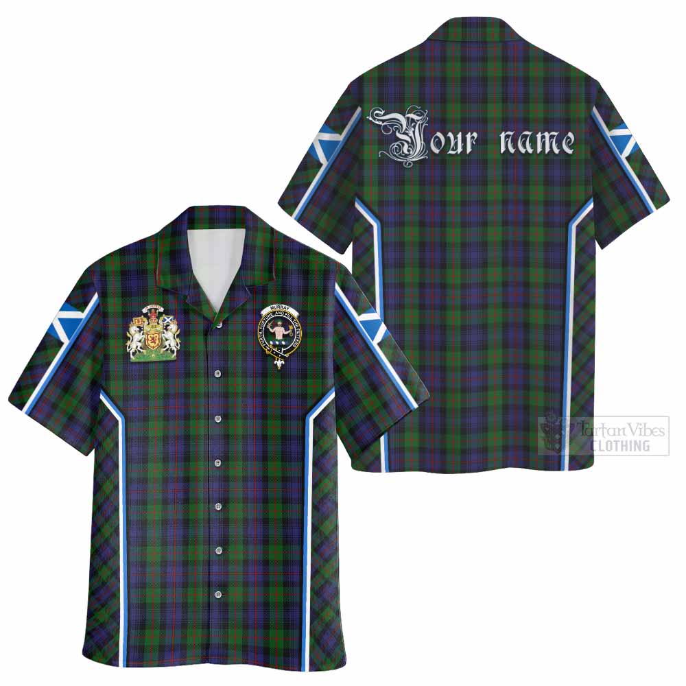 Murray Tartan Crest Hawaiian Shirt Scotland Coat of Arm Flag Style - Tartan Vibes Clothing