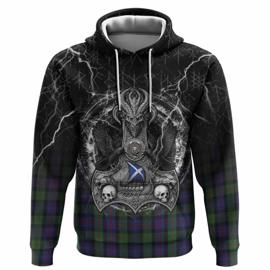 Murray Tartan Crest Hoodie Celtic Odin's Raven Legacy