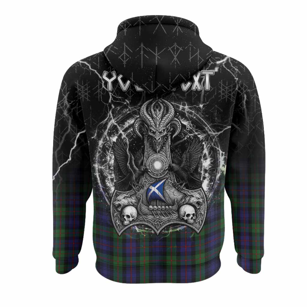Murray Tartan Crest Hoodie Celtic Odin's Raven Legacy