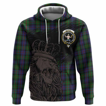 Murray Tartan Crest Hoodie Crowned Lion Heritage Style