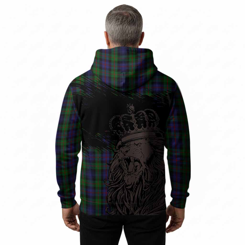 Murray Tartan Crest Hoodie Crowned Lion Heritage Style