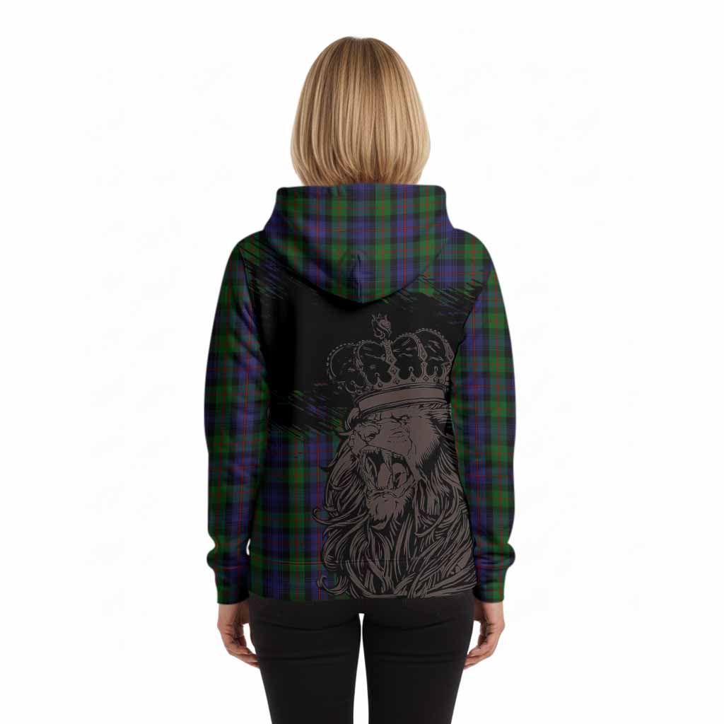 Murray Tartan Crest Hoodie Crowned Lion Heritage Style