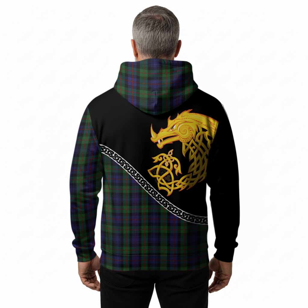 Murray Tartan Crest Hoodie Legendary Dragon Knot Half Style