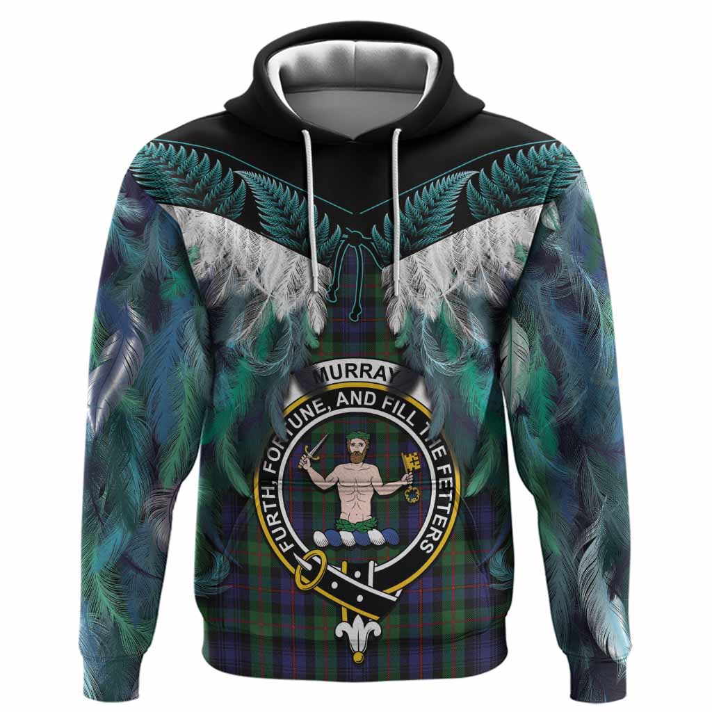 Murray Tartan Crest Hoodie New Zealand Maori Korowai Cloak