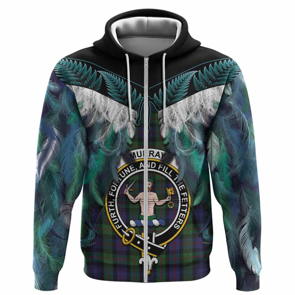 Murray Tartan Crest Hoodie New Zealand Maori Korowai Cloak