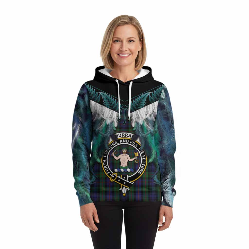 Murray Tartan Crest Hoodie New Zealand Maori Korowai Cloak