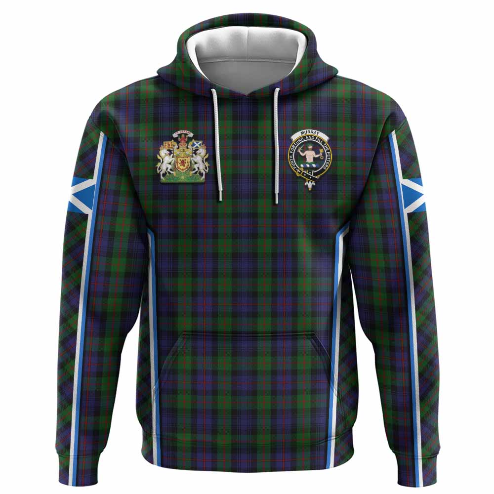 Murray Tartan Crest Hoodie Scotland Coat of Arm Flag Style - Tartan Vibes Clothing