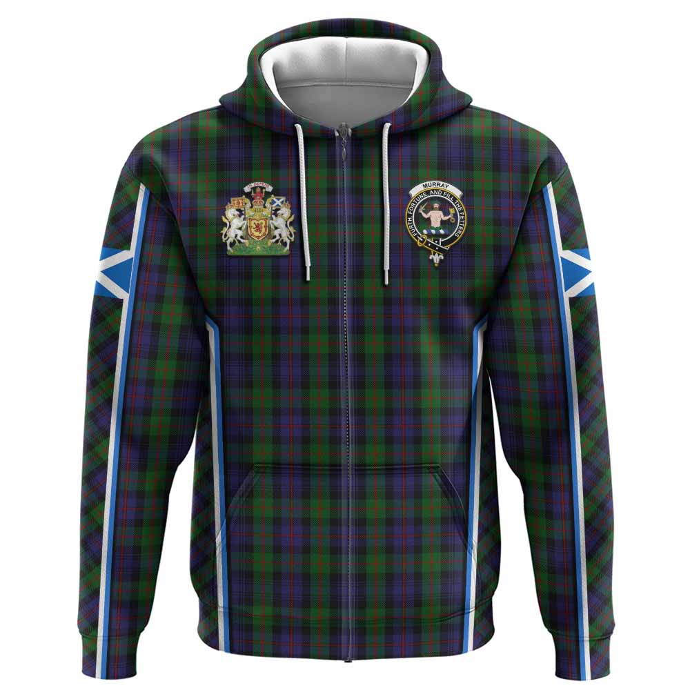 Murray Tartan Crest Hoodie Scotland Coat of Arm Flag Style - Tartan Vibes Clothing